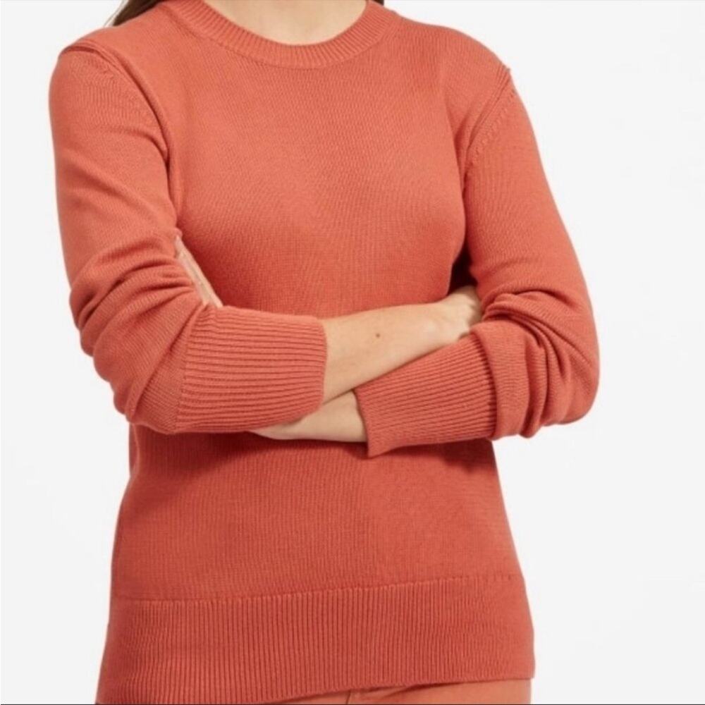 Everlane 100% cotton sweater burnt orange pullover fall winter long sleeve
